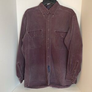 GH BASS & Co purple Compass Denim long sleeve button down men’s size L (16.5)